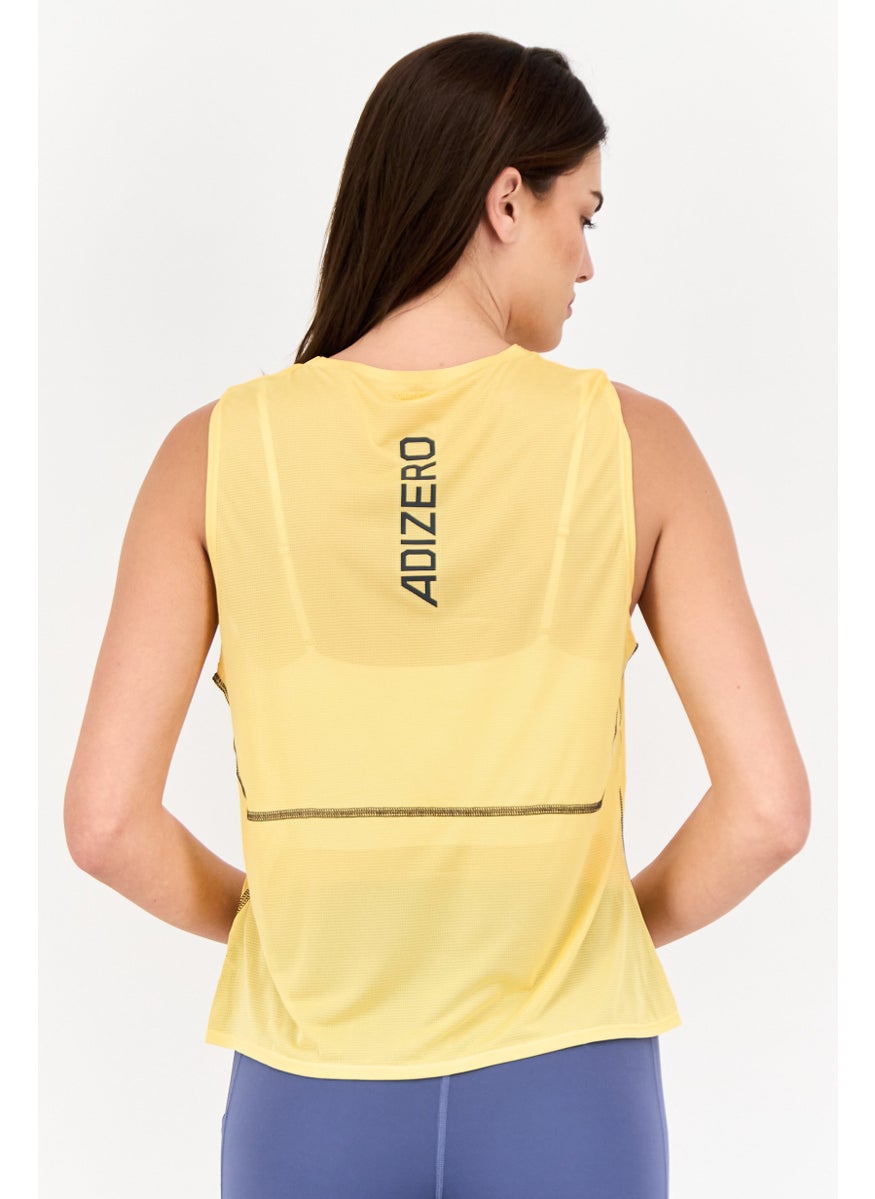 Women Sportswear Fit Sleeveless Training Tank Top, Yellow
