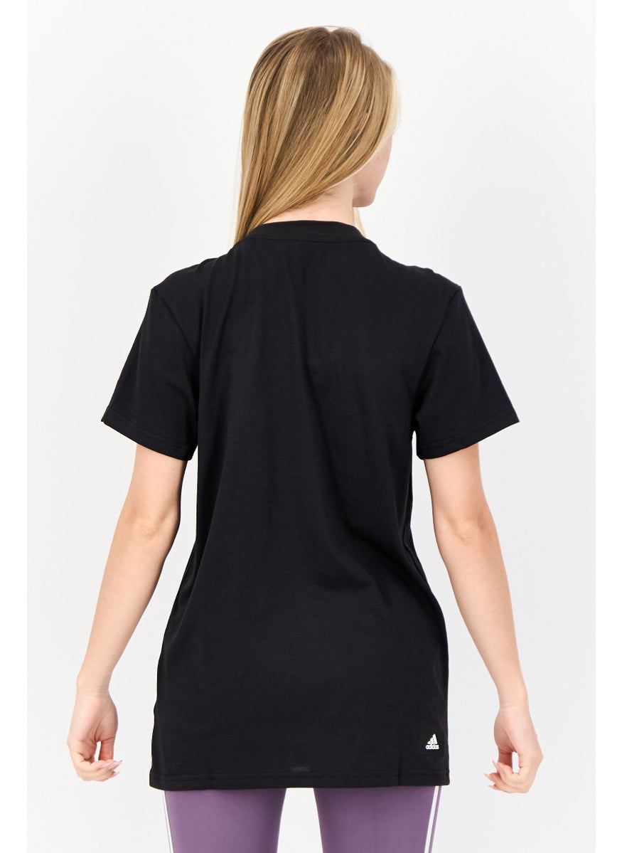 Women Sportswear Fit Short Sleeve Outdoor T-Shirt, Black