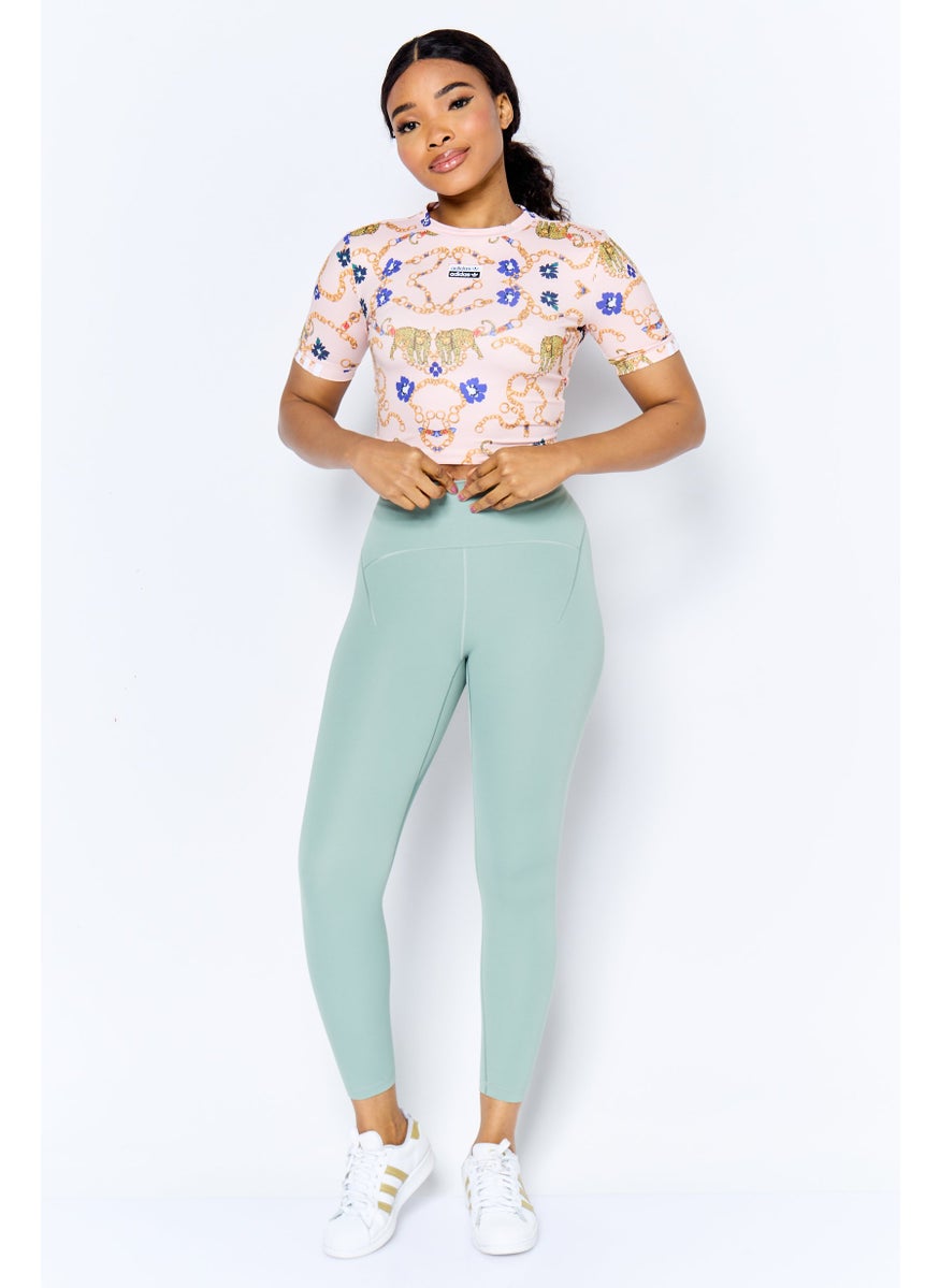 Women Sportswear Fit Short Sleeve Outdoor Top, Pink