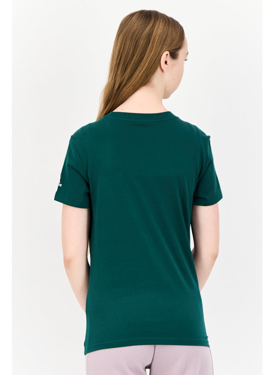 Women Sportswear Fit Short Sleeves Outdoors T-Shirt, Dark Green