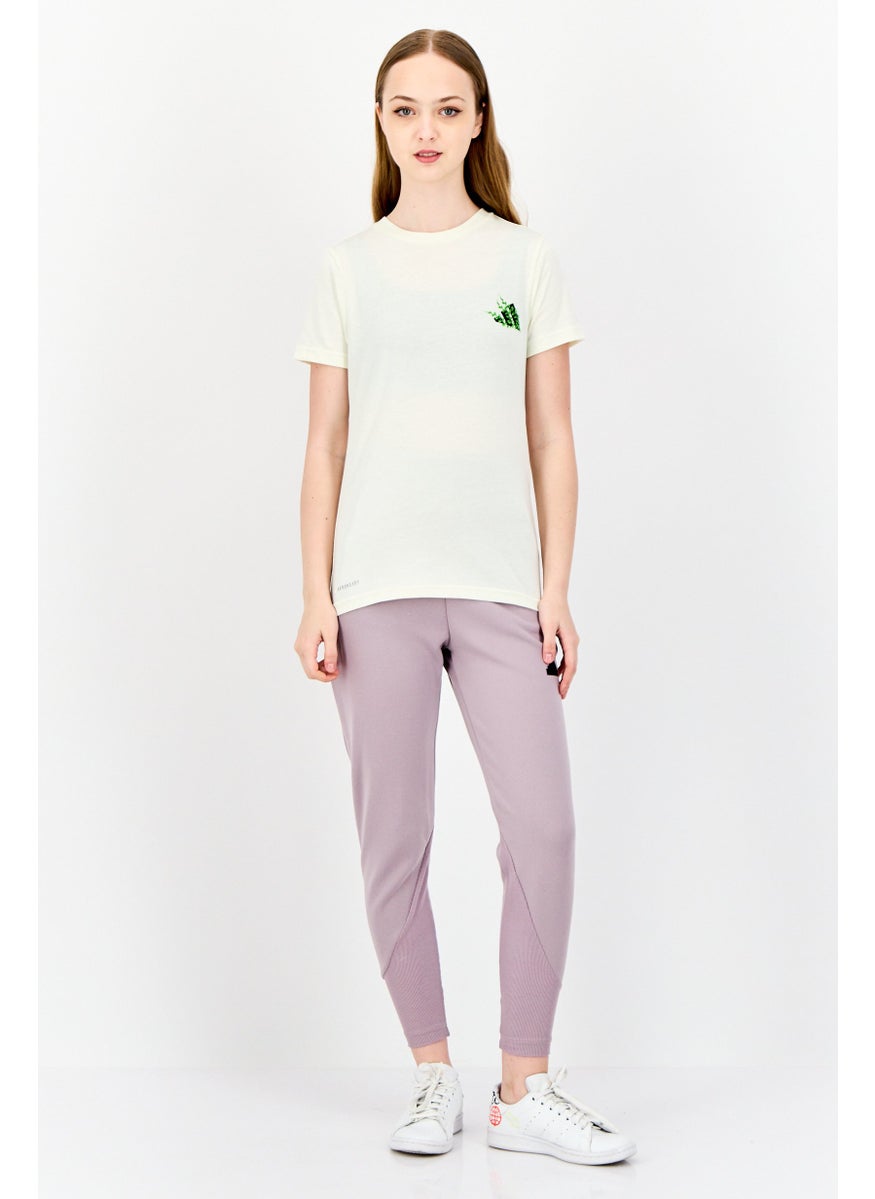 Women Sportswear Fit Short Sleeve Training Top, Ivory