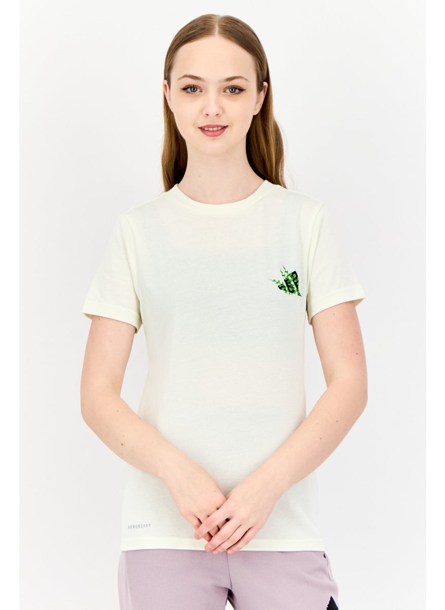 Women Sportswear Fit Short Sleeve Training Top, Ivory