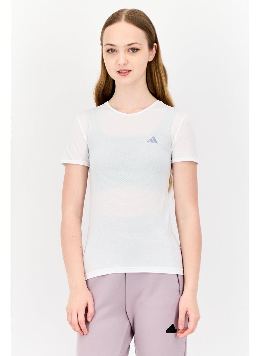Women Sportswear Fit Short Sleeves Training Tops, White