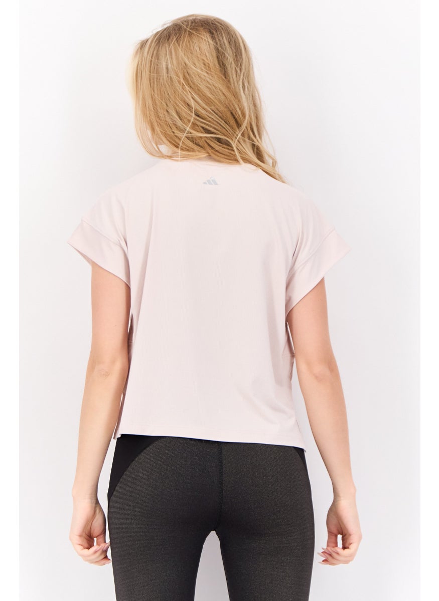 Women Sportswear Fit Cap Sleeve Studio Yoga Top, Putty Mauve