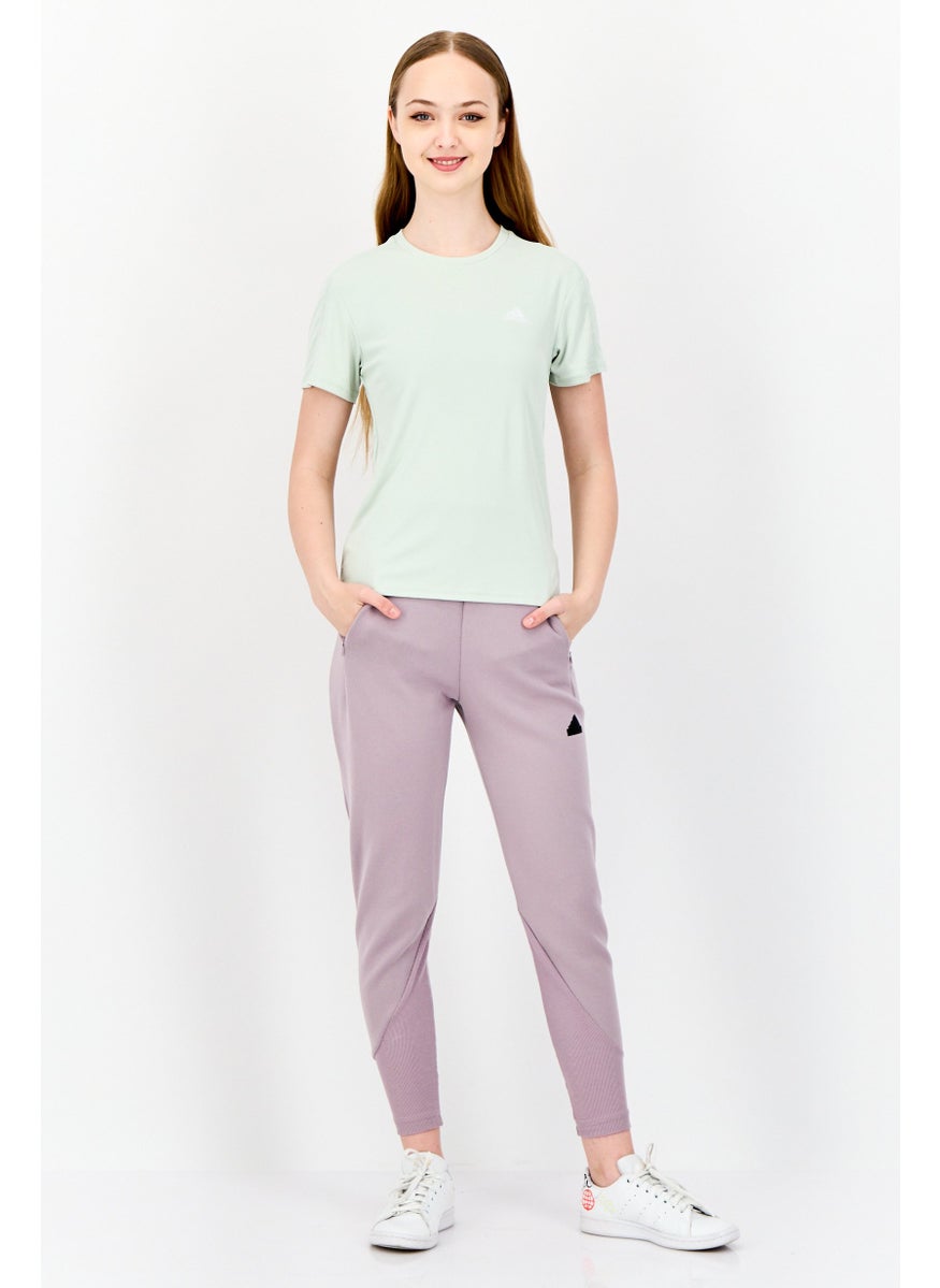 Women Sportswear Fit Short Sleeve Running Top, Light Green