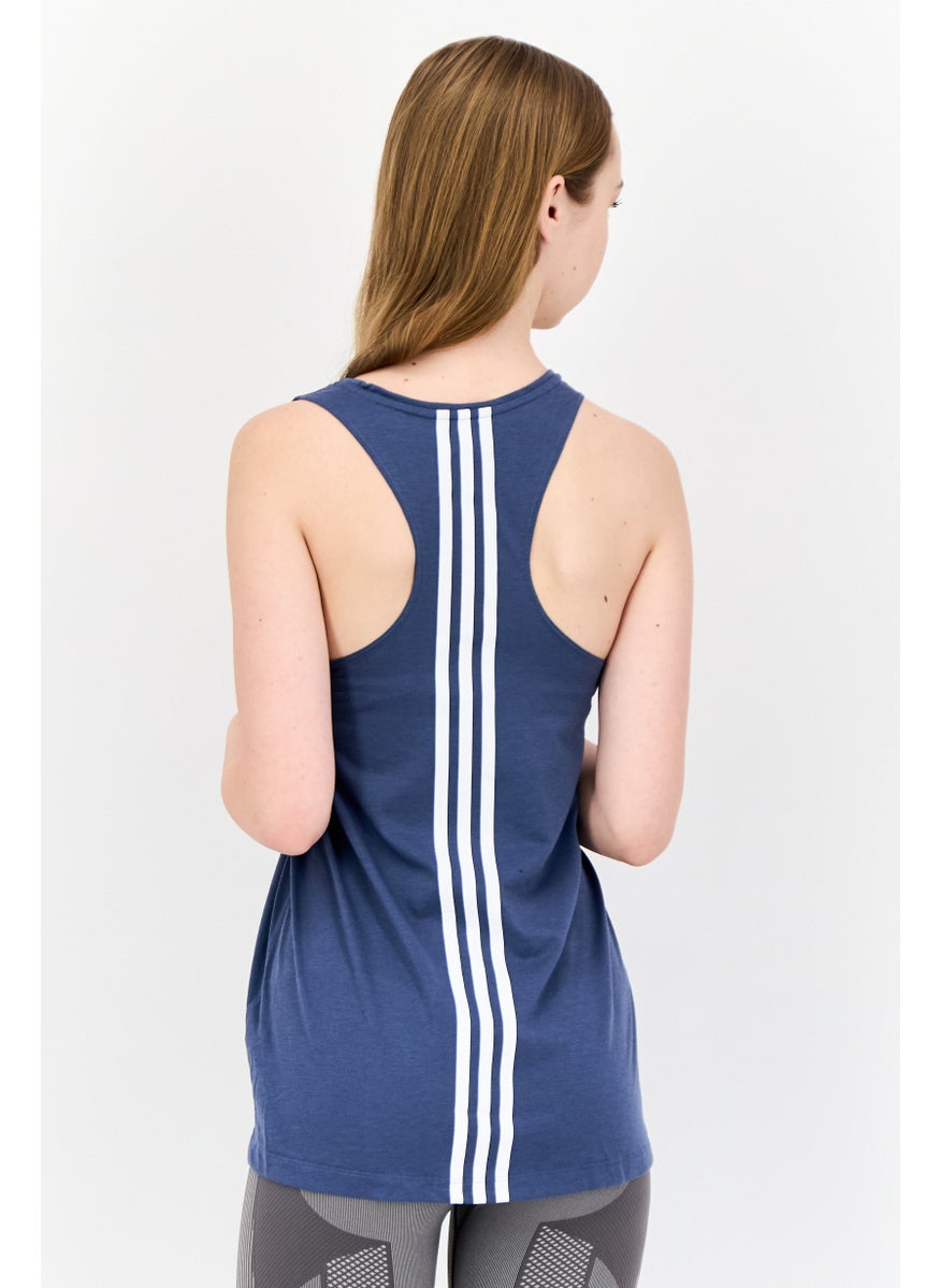 Women Sportswear Fit Sleeveless Running Vest, Teal Blue