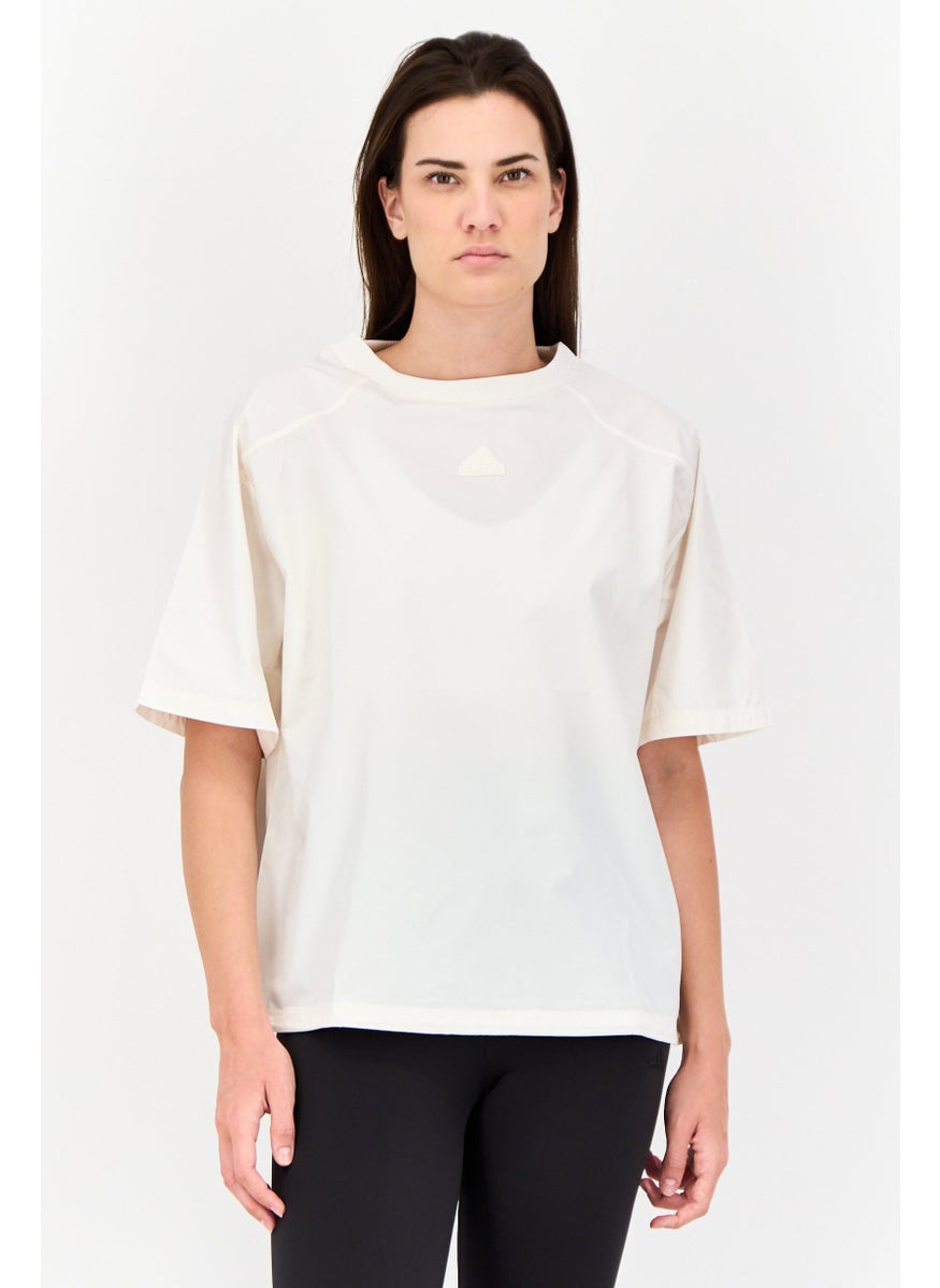 Adidas x Parley Women Loose Fit Short Sleeves Outdoor T-Shirt, Off White