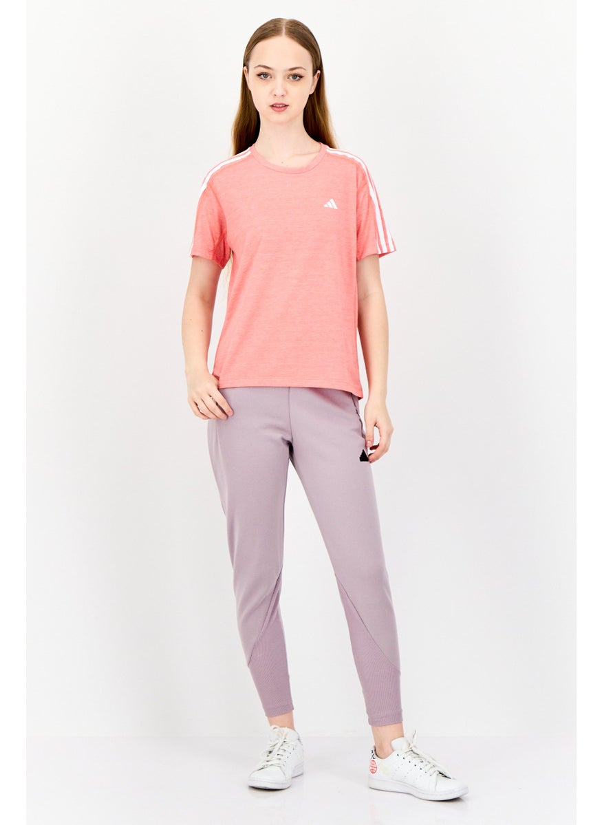 Women Sportswear Fit Short Sleeve Training Top, Peach
