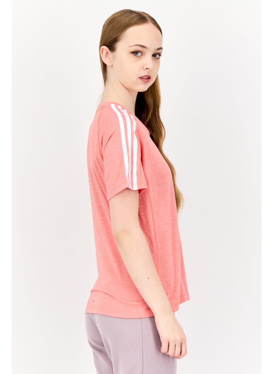 Women Sportswear Fit Short Sleeve Training Top, Peach