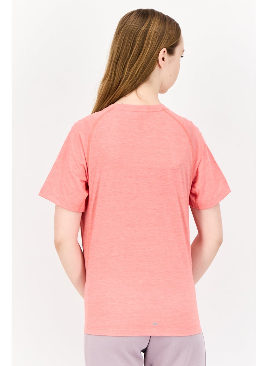 Women Sportswear Fit Short Sleeve Training Top, Peach