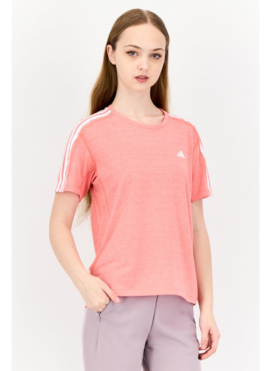 Women Sportswear Fit Short Sleeve Training Top, Peach