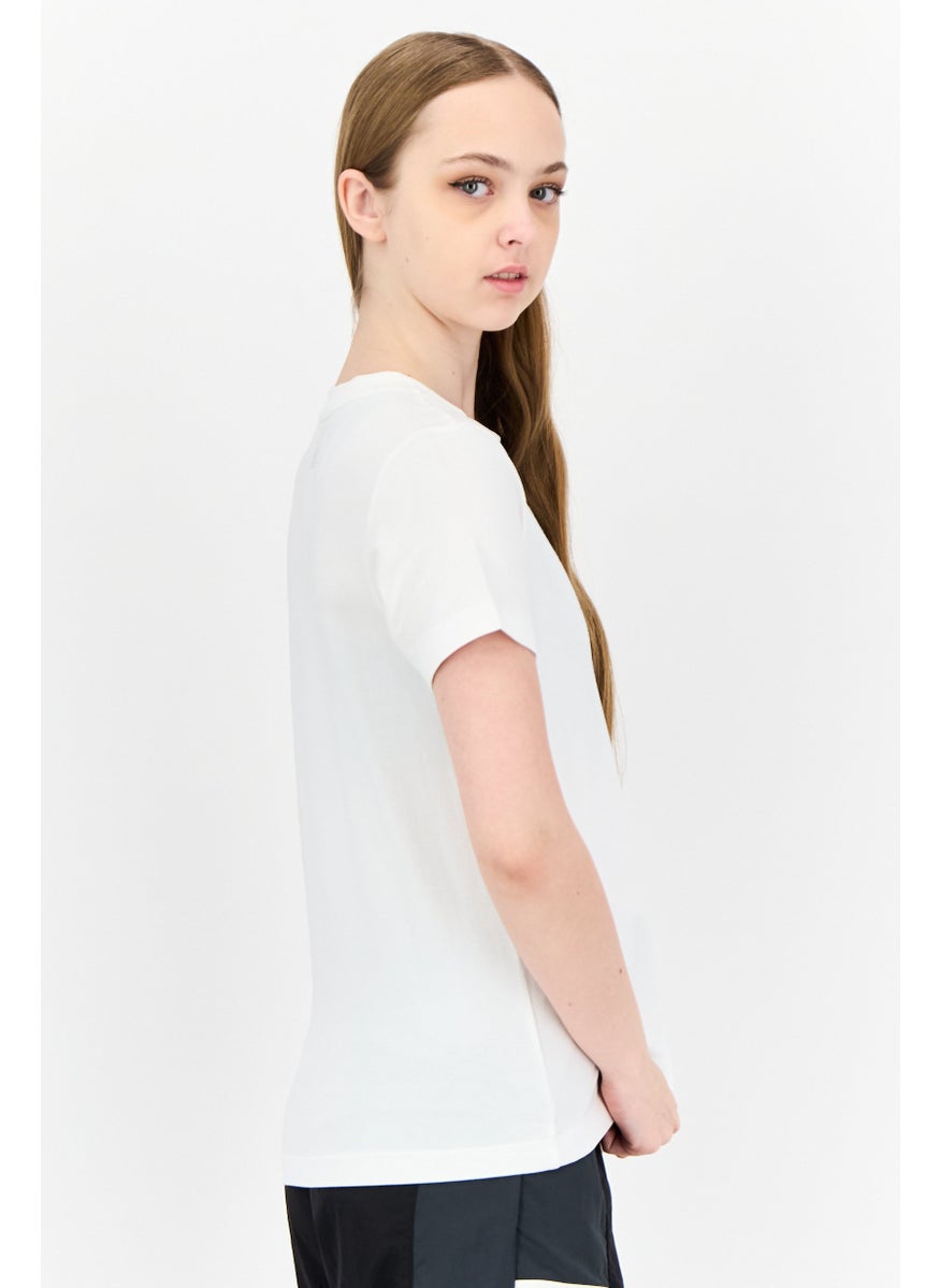 Women Sportswear Fit Short Sleeves Outdoor T-shirt, White