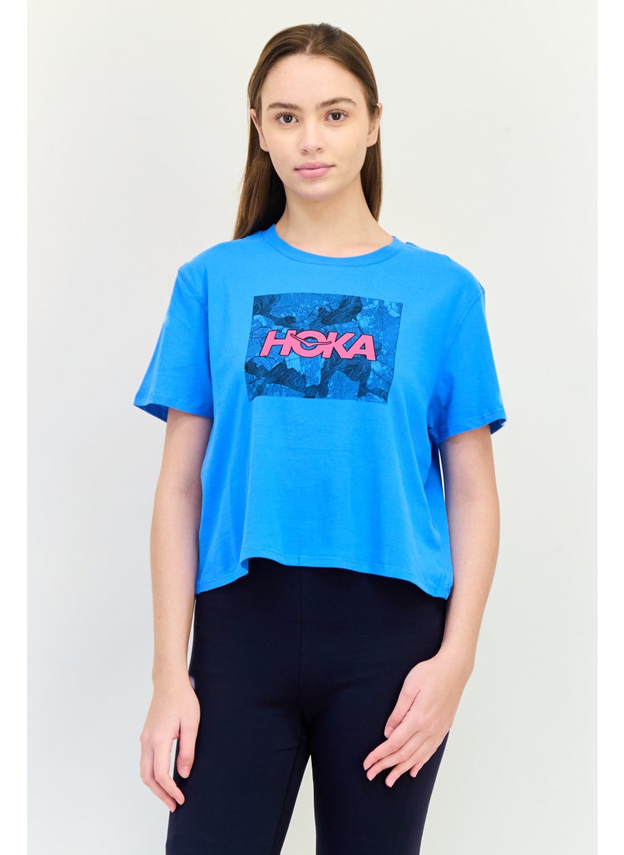 Women Sportswear Fit Short Sleeve Outdoor T-Shirt, Blue