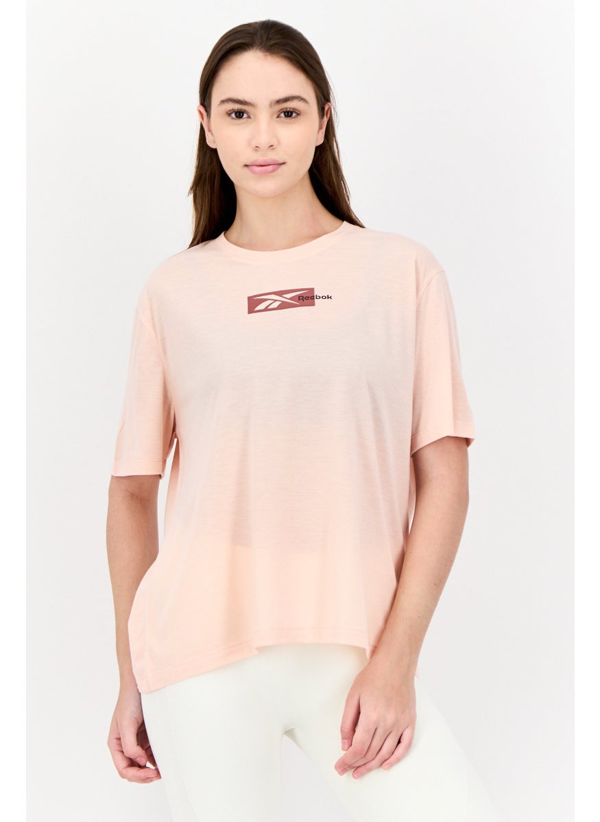 Women Sportswear Fit Short Sleeve Outdoor Top, Pink