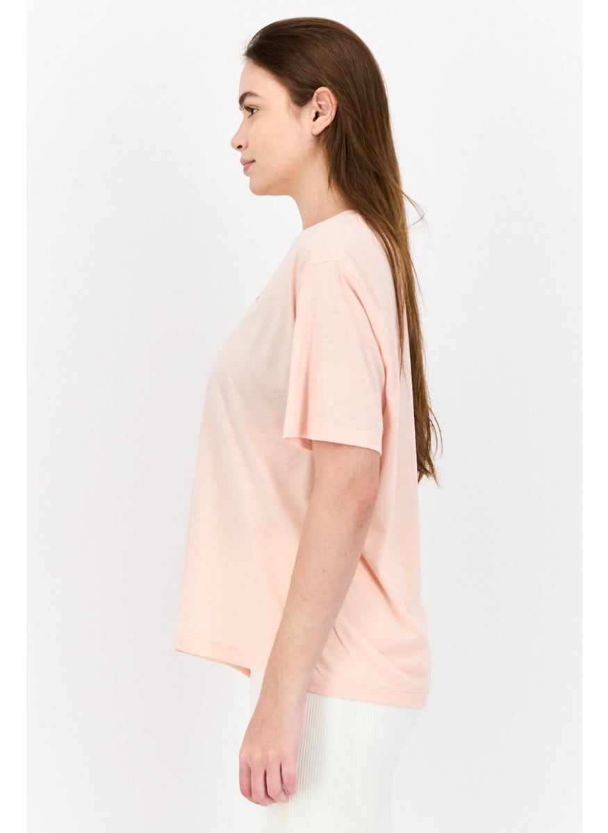 Women Sportswear Fit Short Sleeve Outdoor Top, Pink