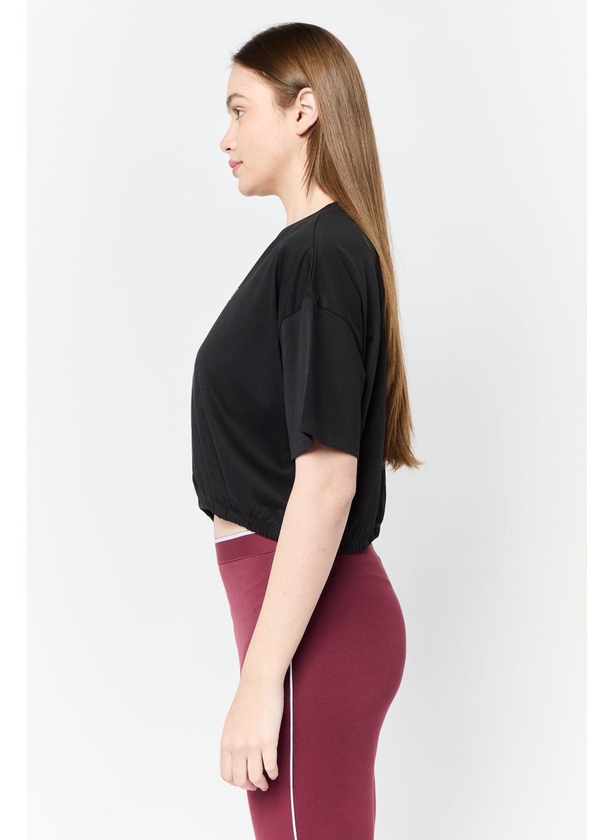 Women Sportswear Fit Short Sleeve Boxy T-Shirt, Black