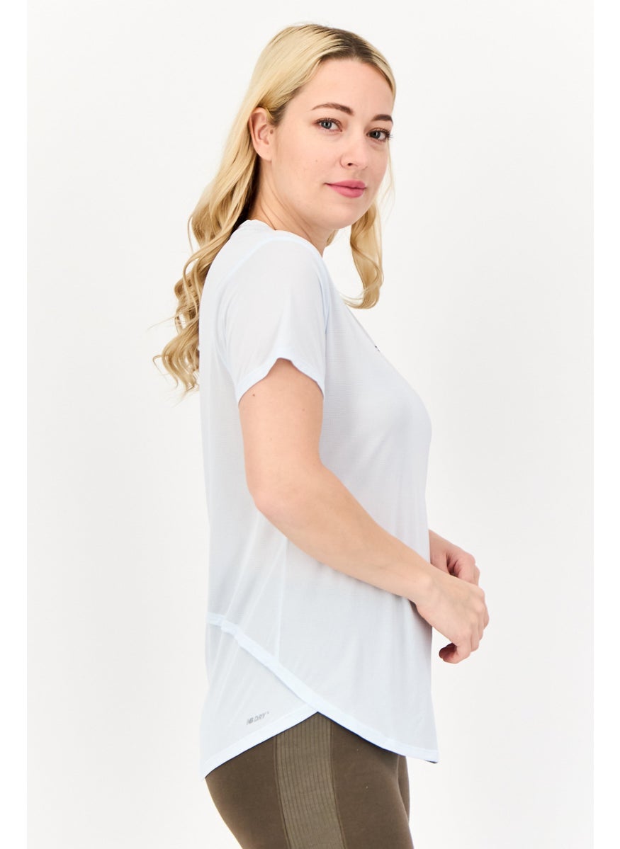 Women Athletic Fit Short Sleeve Outdoor Top, Light Blue