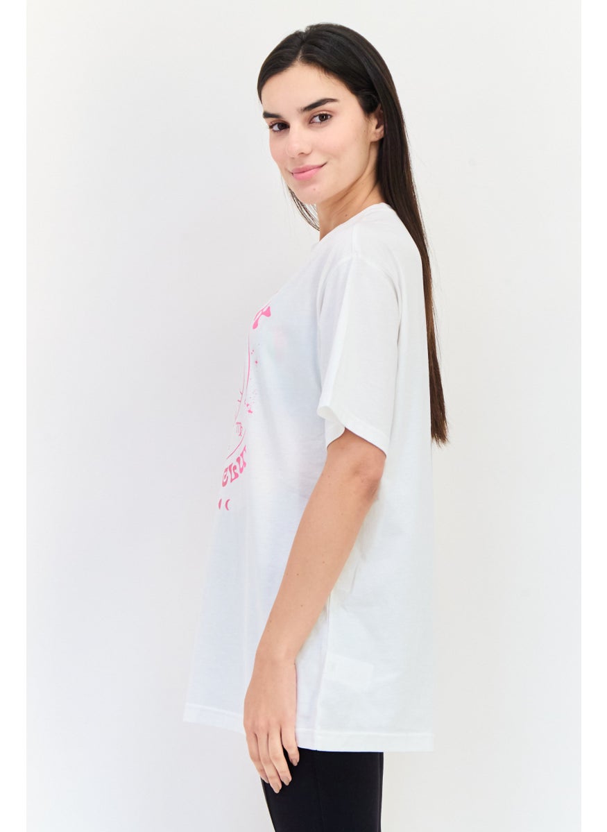 Women Sportswear Fit Short Sleeves Outdoor T-Shirt, White