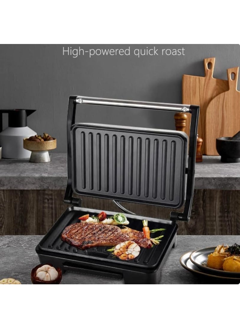 MUGATH Indoor Grill Panini Press Sandwich Maker with Indicator Lights 850 Watt Electric Panini Press Sandwich Press NonStick Coated Plates Cool Touch Handle