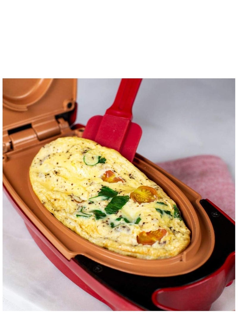 Omelet Maker & Single Egg Cooker – Compact Non-Stick Electric Pan for Fried, Scrambled Eggs, Paninis & Pancakes – Automatic Temperature Control, Easy Clean, Portable for Home, Office, Travel