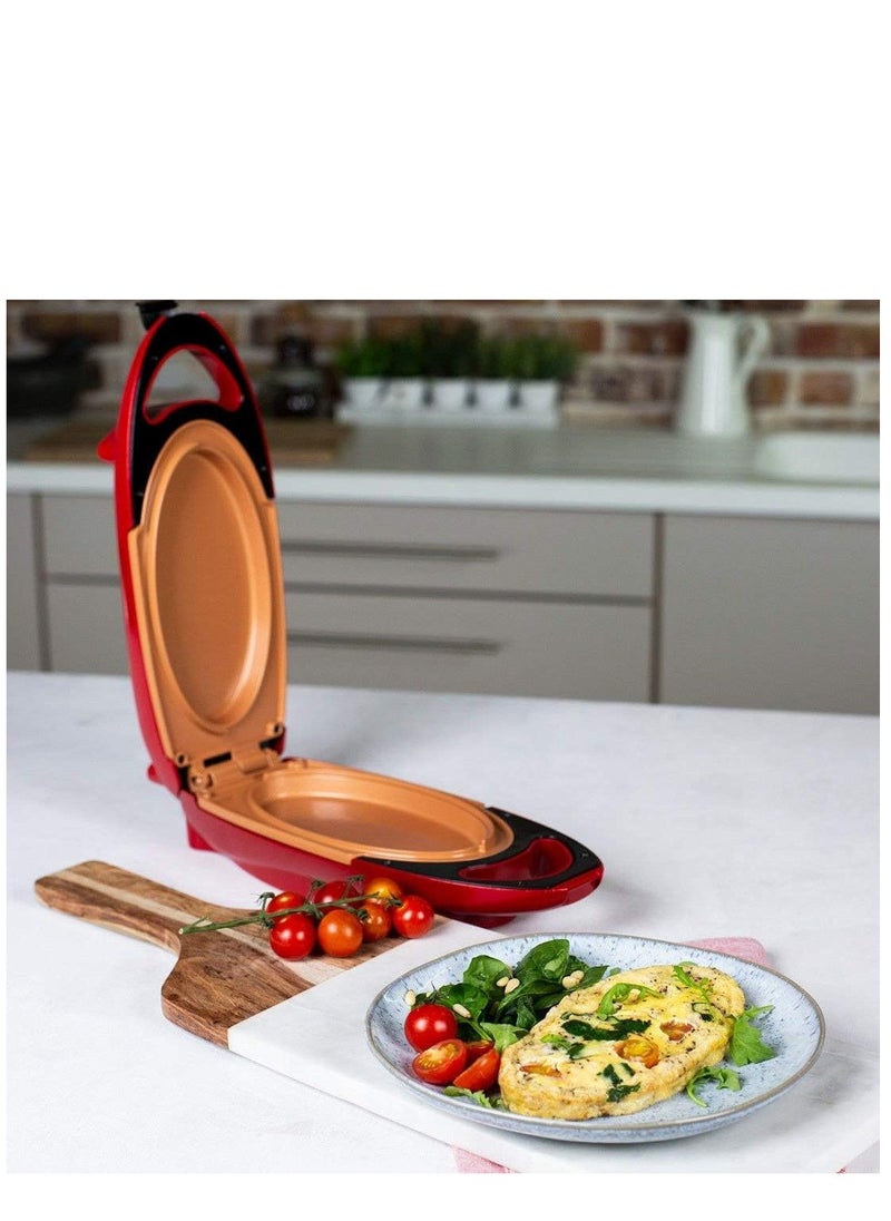 Omelet Maker & Single Egg Cooker – Compact Non-Stick Electric Pan for Fried, Scrambled Eggs, Paninis & Pancakes – Automatic Temperature Control, Easy Clean, Portable for Home, Office, Travel