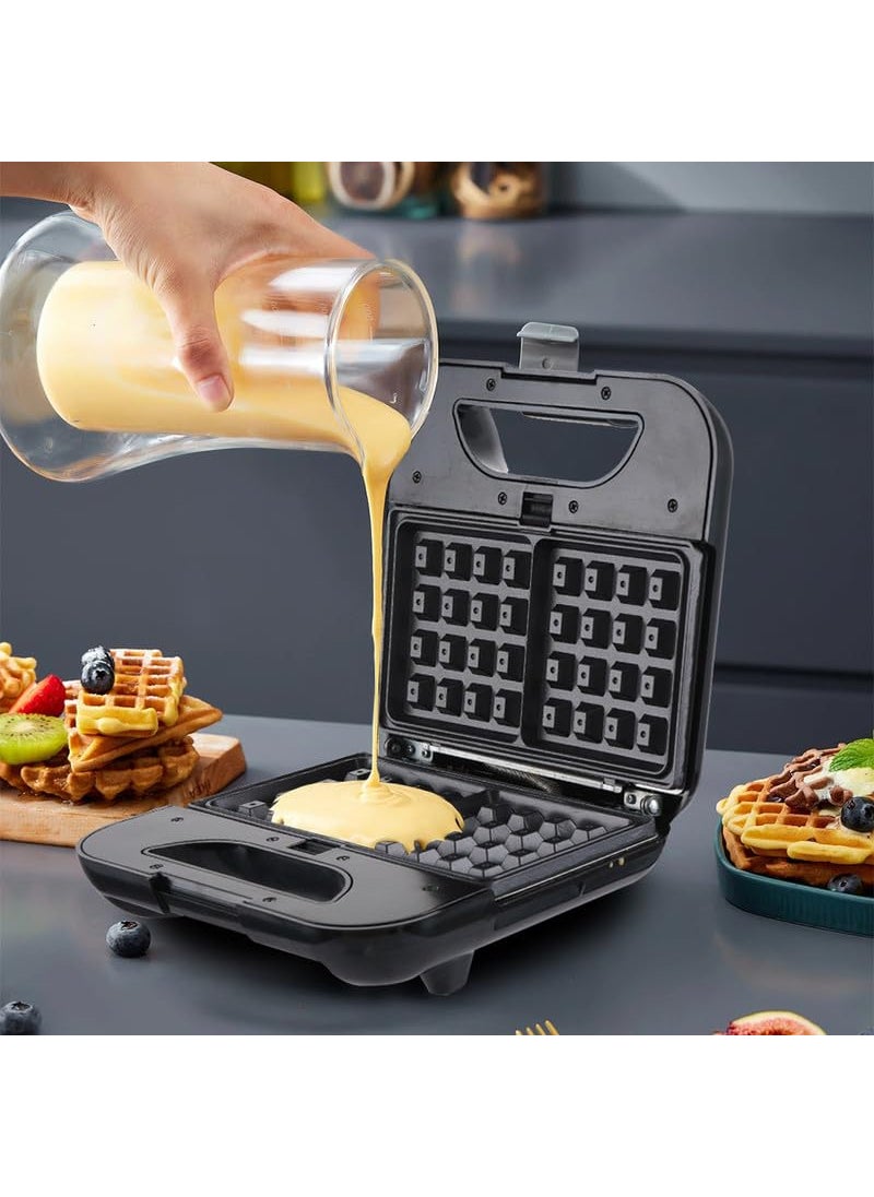Mugath Waffle Iron Press MachineElectric Waffle Iron with NonStick Dual Side Plate Pancake Maker Automatic Temperature Control PowerTemperature Indicator Lights