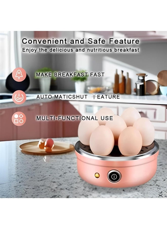 Electric Egg Cooker,304 Stainless Steel Rapid Egg Boiler with Auto Shut Off,7 Egg Capacity Multifunctional Electric Egg Cooker for Hard Boiled,Steamed Eggs,Vegetables and Dumplings