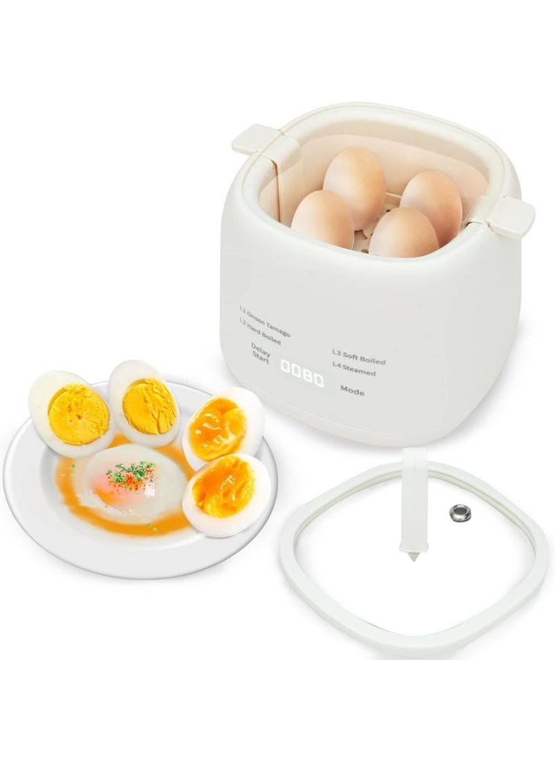 Egg Maker - Electric Egg Cooker With Auto Shut Off And Alarm- Egg Maker Machine for Hard Boiled, Soft Boiled, Steamed Egg, Onsen Tamago - Smart Egg Cooker for Home,Kitchen, RV,Camping