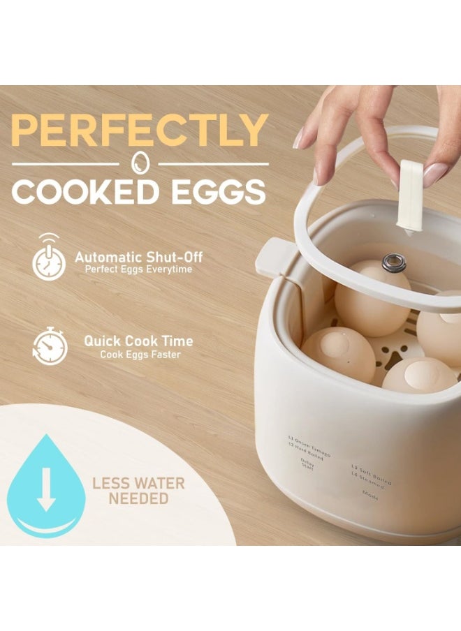 Egg Maker - Electric Egg Cooker With Auto Shut Off And Alarm- Egg Maker Machine for Hard Boiled, Soft Boiled, Steamed Egg, Onsen Tamago - Smart Egg Cooker for Home,Kitchen, RV,Camping