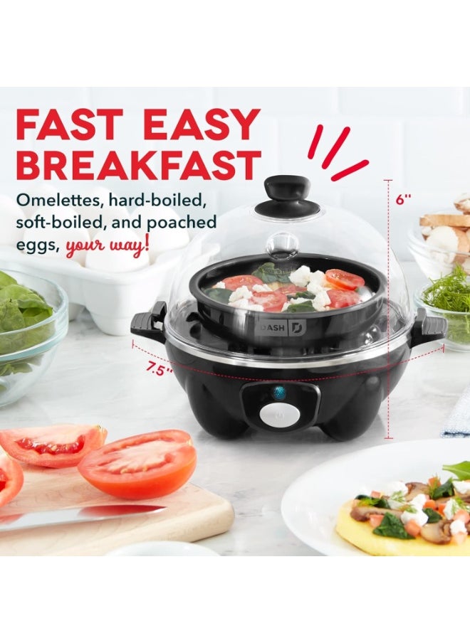 Rapid Egg Cooker: 6 Egg Capacity Electric Egg Cooker for Hard Boiled Eggs, Poached Eggs, Scrambled Eggs, or Omelets with Auto Shut Off Feature