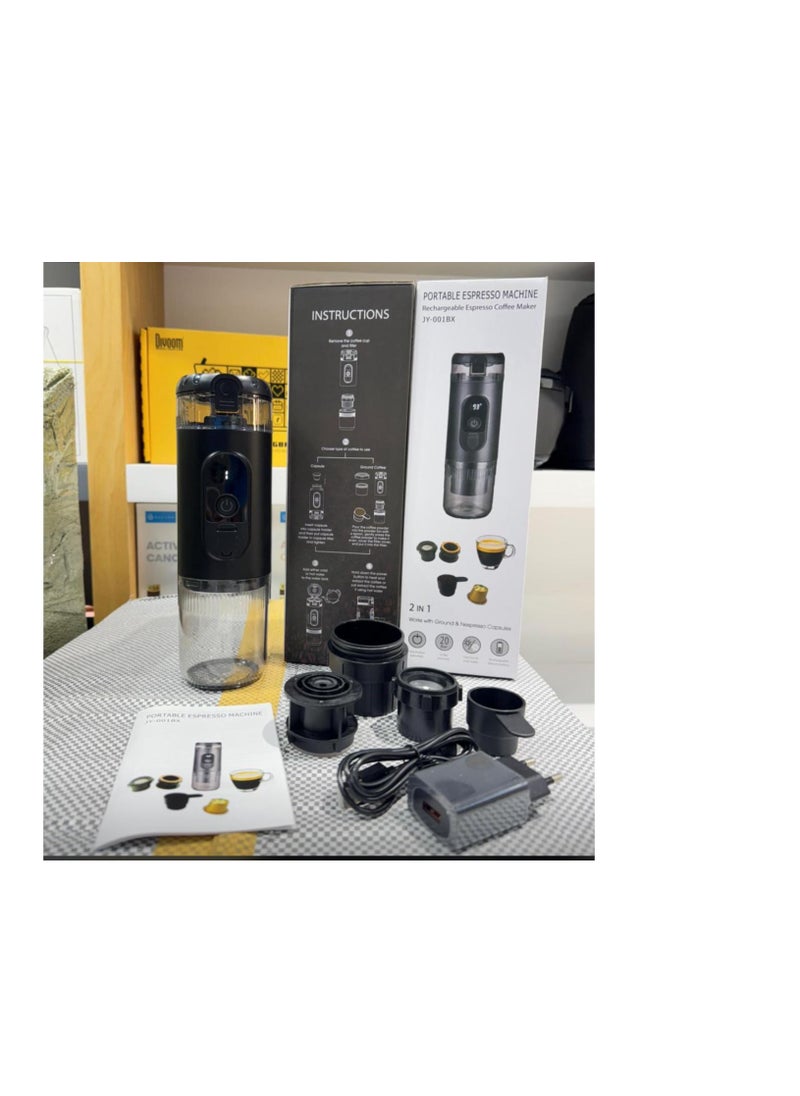 New Manual Portable Espresso Machine For Coffee Brew And Milk Foamer 120ML Black