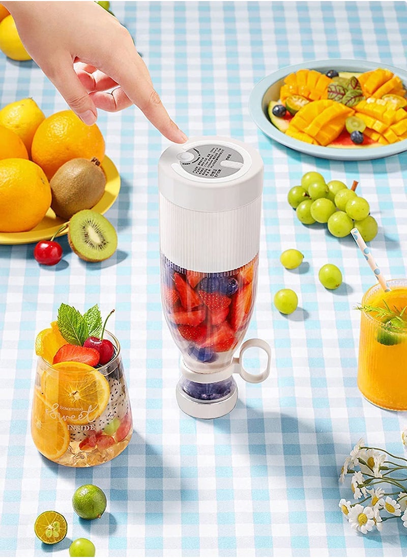 K D Electric Portable Mini Juicer Bottle Wireless Personal Size Juicer Blender for Smoothies and Shakes with 4 Blades USB Rechargeable Juicer Cups For Home Baby Food Travel Gym and Office