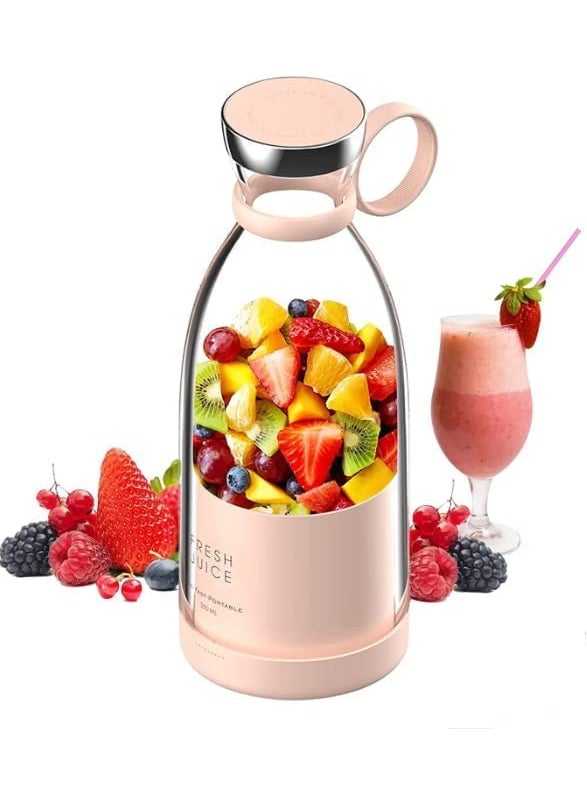 K D Electric Portable Mini Juicer Bottle Wireless Personal Size Juicer Blender for Smoothies and Shakes with 4 Blades USB Rechargeable Juicer Cups For Home Baby Food Travel Gym and Office
