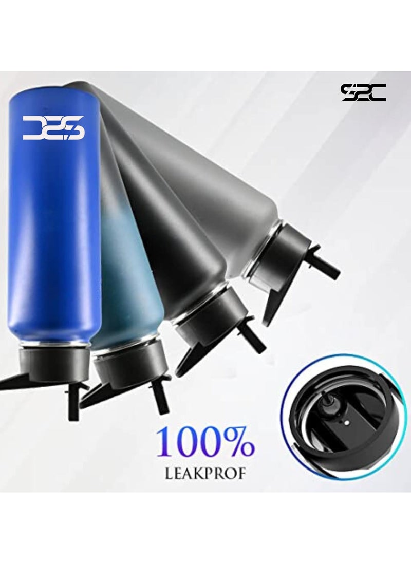 40Oz Insulated Water Bottle Double Wall 18/8 Stainless Steel Water Bottle With Straw Water Bottle For Sports Water Bottle Thermos Flask Hot Water Bottles For Gym Bottle (Black)