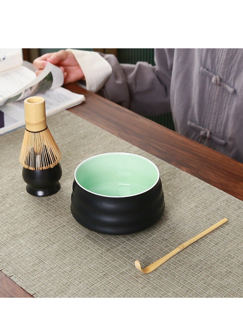 Complete Matcha Whisk Set - 4-Piece Matcha Kit with Ceramic Bowl, Matcha Whisk, Bamboo Scoop, and Whisk Stand - High-Quality Matcha Tea Set for Smooth and Authentic Matcha Preparation.