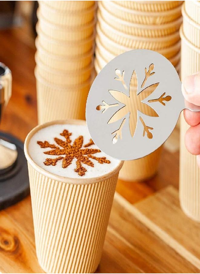 Restaurantware Restpresso 4.35 Inch Latte Stencil, 1 Snowflake Coffee Stencil - Winter Coffee Art Template, Decorate Cupcakes, Cakes, or Cookies, Stainless Steel Cappuccino Stencil, Heat-Resistant