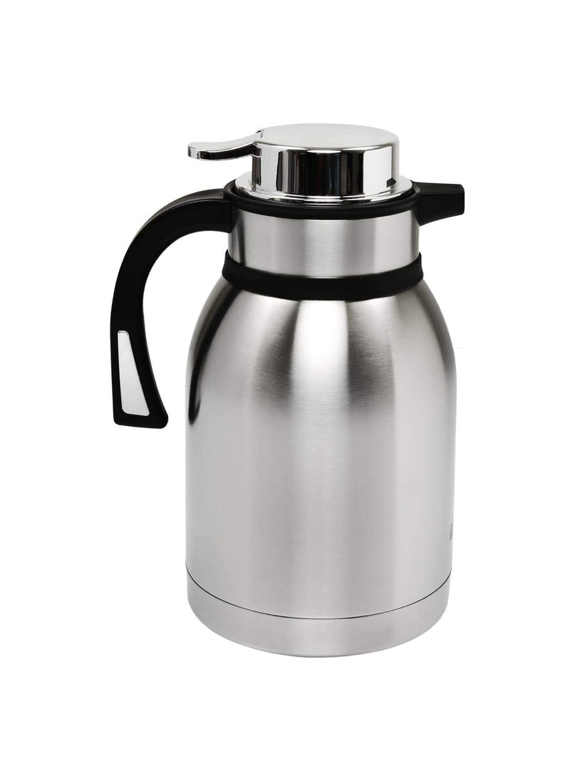 Shelzi Stainless Steel Vacuum Jug with Hot Water Jug Tea Coffee Pot Thermos Vacuum Flask and Thermos Bottle for Home Restaurant Hotel Office Travel Water Jug Vacuum Insulated 2000 ml_Silver