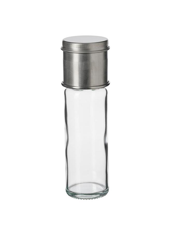 Spice mill, clear glass/stainless steel, 15 cm