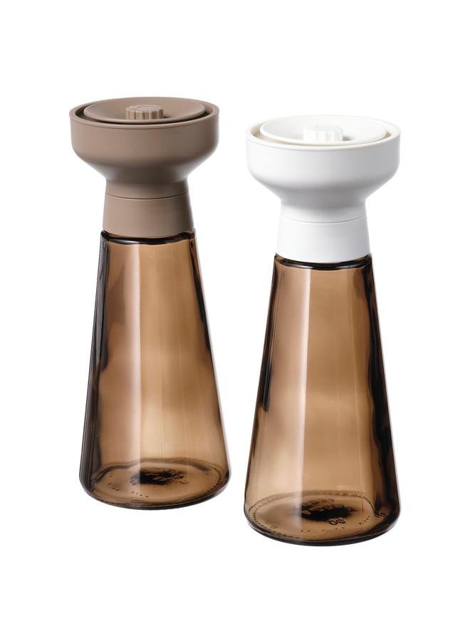 Spice mill, glass/brown, 19 cm
