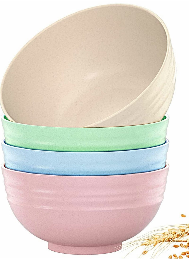 Unbreakable Cereal Bowls Reusable Fiber Lightweight Bowl Set of 4 BPA Free Dishwasher Microwave Safe Perfect for Rice Fruit Salad Pasta Noodles Soup Kids Children Toddler Adult