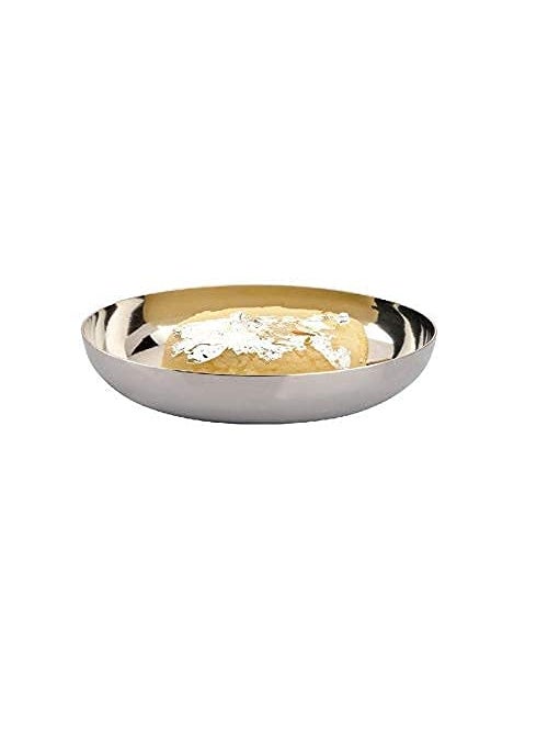 BHATI Stainless Steel Halwa PlateDessert BowlsDish Small Plates Plate Size 5 inch Pack of 6
