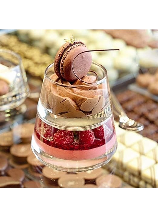 MUGATH Round Pyramid Glass Bowl Three Pieces ThreeLayer Glass Dessert Cup can be Stacked and Combined Freely for Serving Sandwiches Cakes Cheese Slices Unique Dessert Container