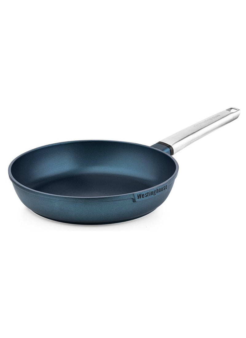 Westinghouse Performance Series 28cm Non-Stick Fry Pan Cast Aluminum with QuanTanium Coating Induction & Oven Safe Cool-Touch Stainless Steel Handle - Blue