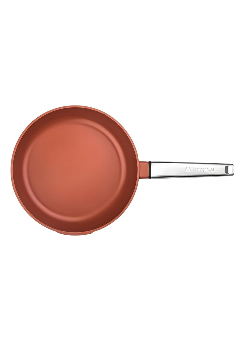 Westinghouse 30cm Non-Stick Fry Pan – Forged Aluminum with 4-Layer Marble Coating, Induction & Oven Safe, Stainless Steel Handle – Orange