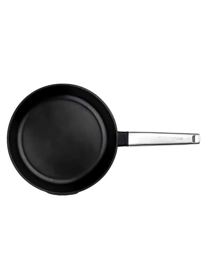 Westinghouse Performance Series 26cm Non-Stick Fry Pan Cast Aluminum with QuanTanium Coating Induction and Oven Safe Cool-Touch Stainless Steel Handle - Black