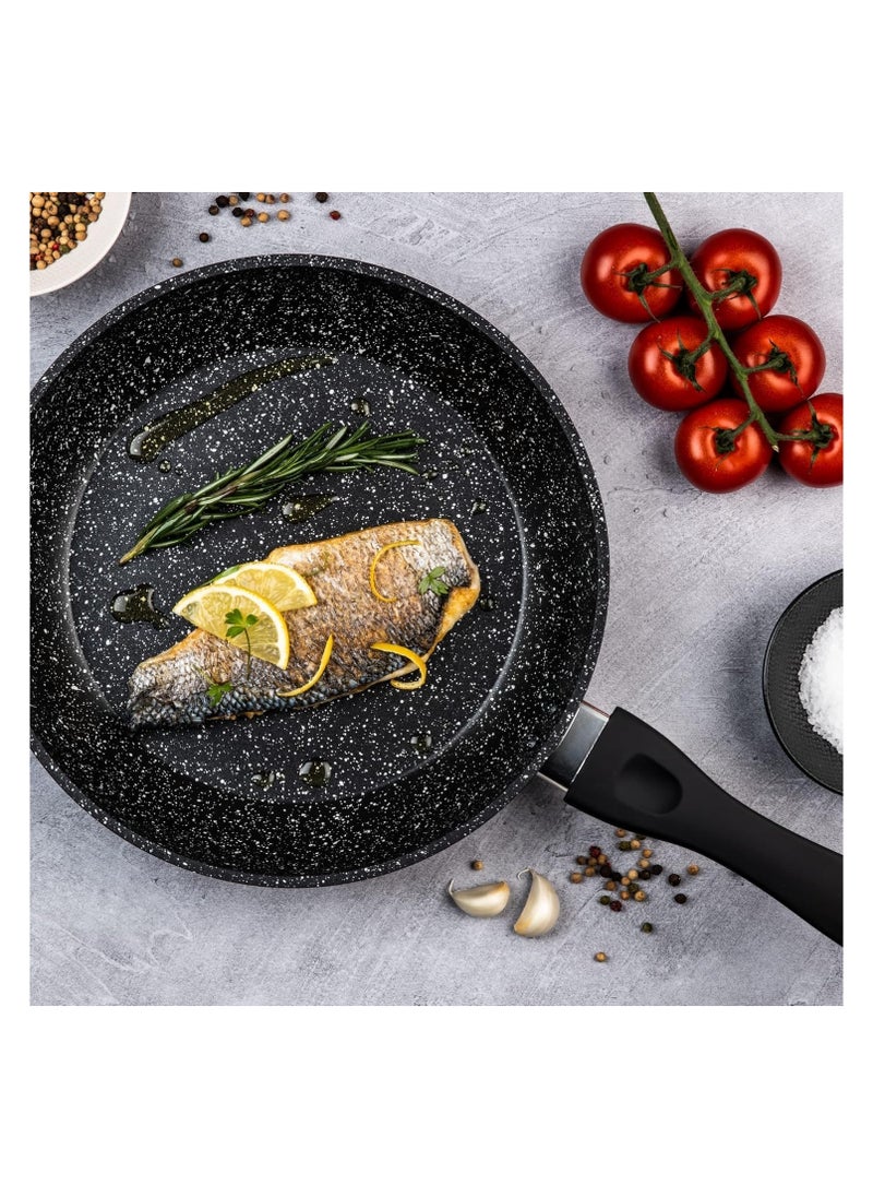 Westinghouse 30cm Non-Stick Fry Pan with Magnetic Turner – Forged Aluminum, Marble Coating, Induction Compatible, Cool-Touch Handle