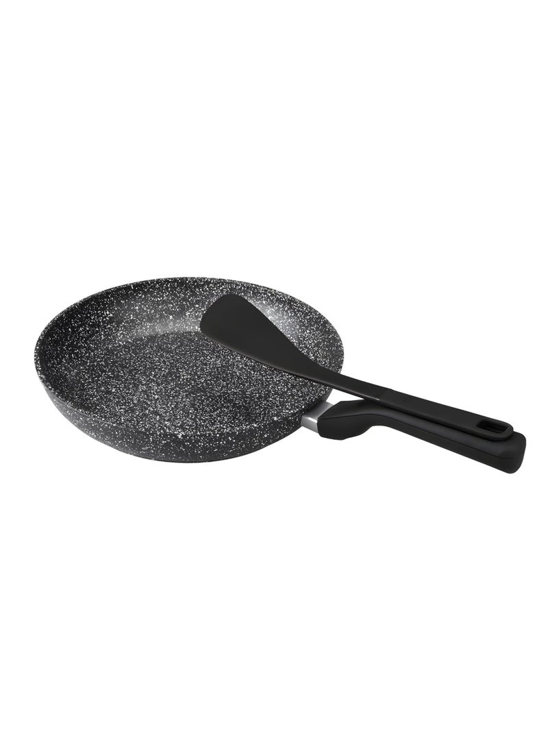 Westinghouse 30cm Non-Stick Fry Pan with Magnetic Turner – Forged Aluminum, Marble Coating, Induction Compatible, Cool-Touch Handle