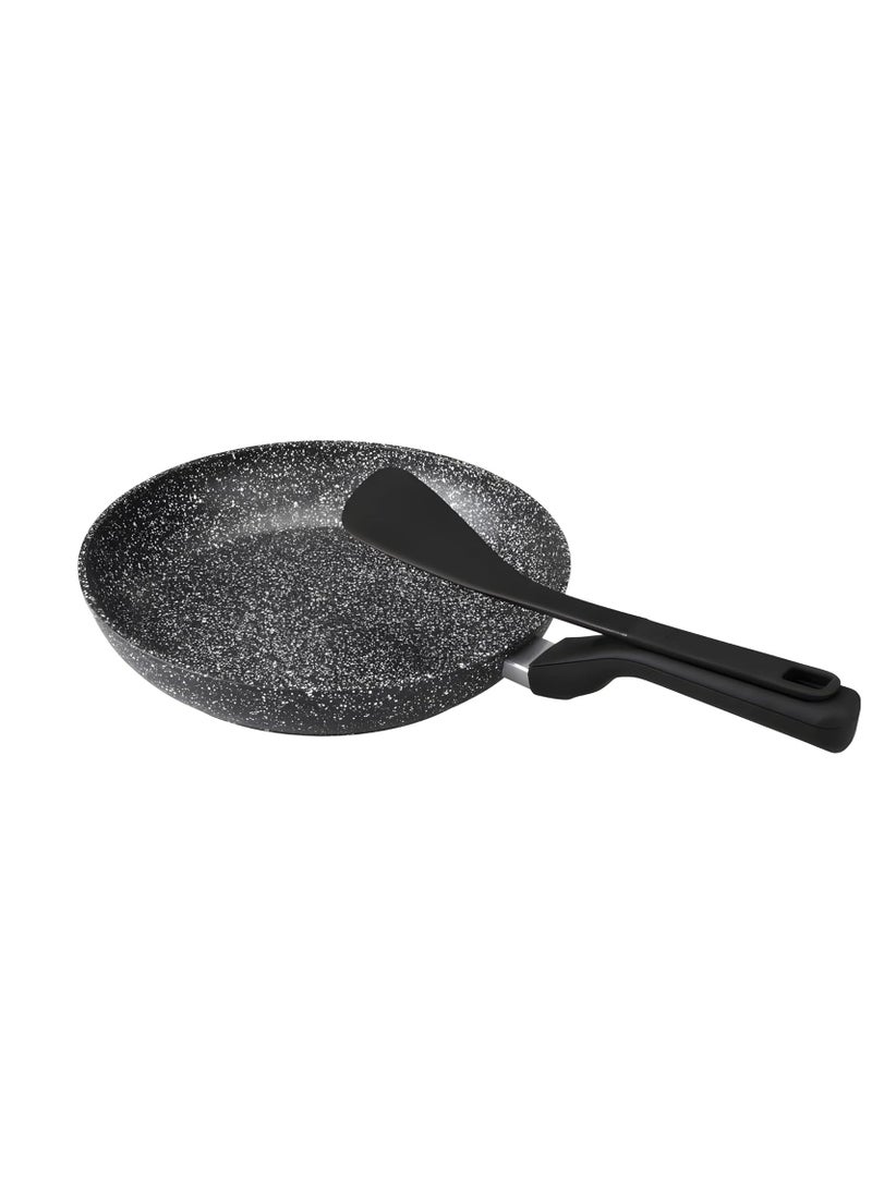 Westinghouse 28cm Non-Stick Fry Pan with Magnetic Turner – Forged Aluminum, Marble Coating, Induction Compatible, Cool-Touch Handle