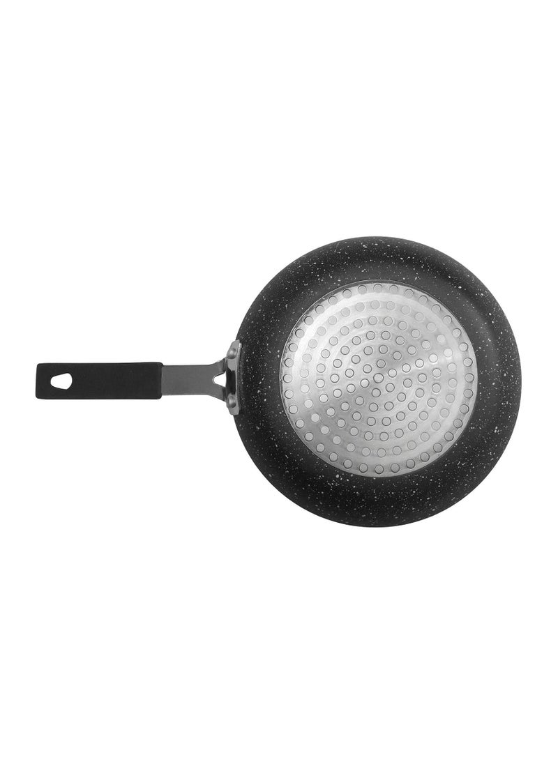 Westinghouse Black Marble Mini Frying Pan Set 3 Pieces – 12cm 14cm 16cm Non-Stick Pans with Cool-Touch Handles Induction Compatible