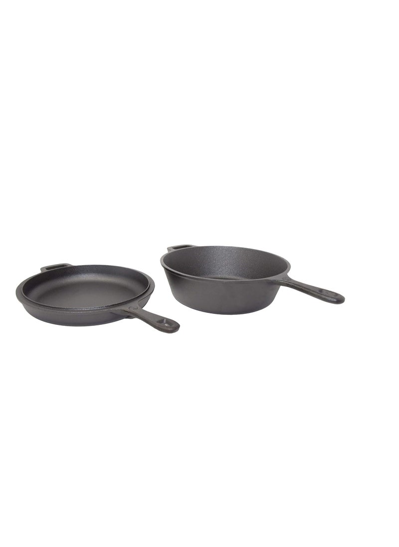 Westinghouse 3-Quart Pre-Seasoned Cast Iron Dutch Oven with 10.25-Inch Skillet Lid – Versatile 2-in-1 Cookware for Indoor & Outdoor Use